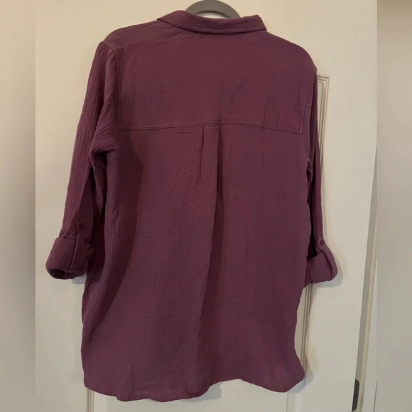 NWT Anne Klein Jeans Brand Button Down Cotton Lavender Shirt Women's size Medium - Picture 10 of 14